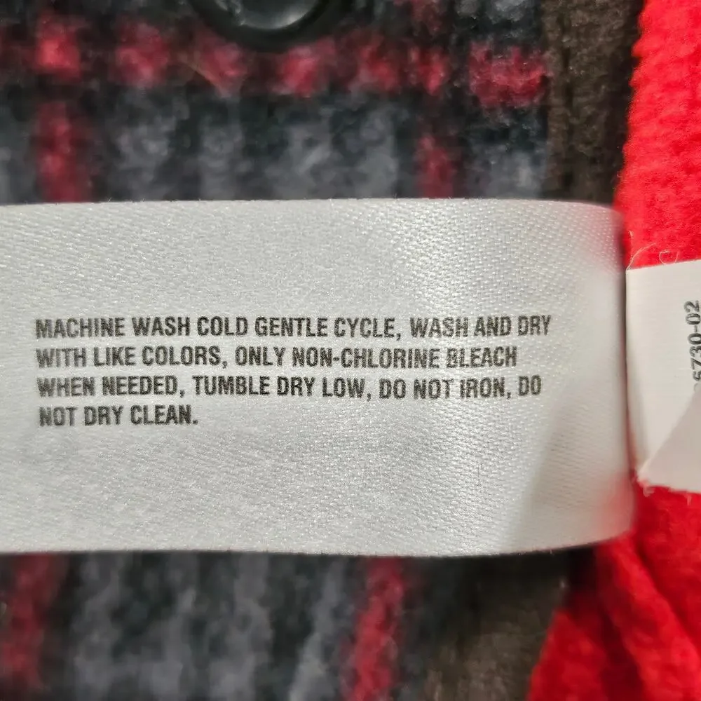 GAPKIDS PLAID TRAPPER HAT – S/M – RED FLEECE LINED – EAR FLAPS – WINTER CAP